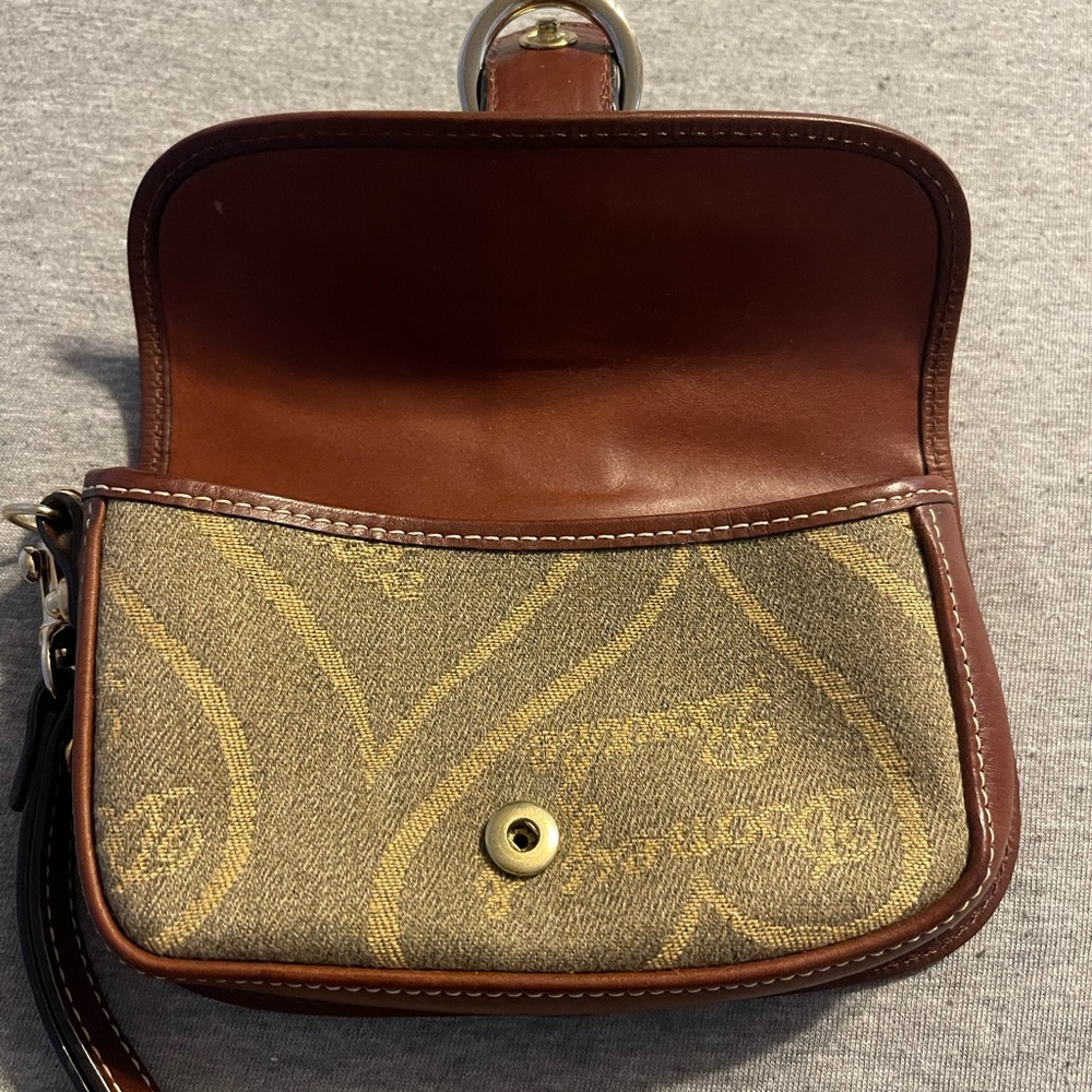 Dooney & Bourke Db Heart Canvas/Leather Wristlet - image 5